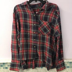Topshop Thin Plaid Flannel Shirt